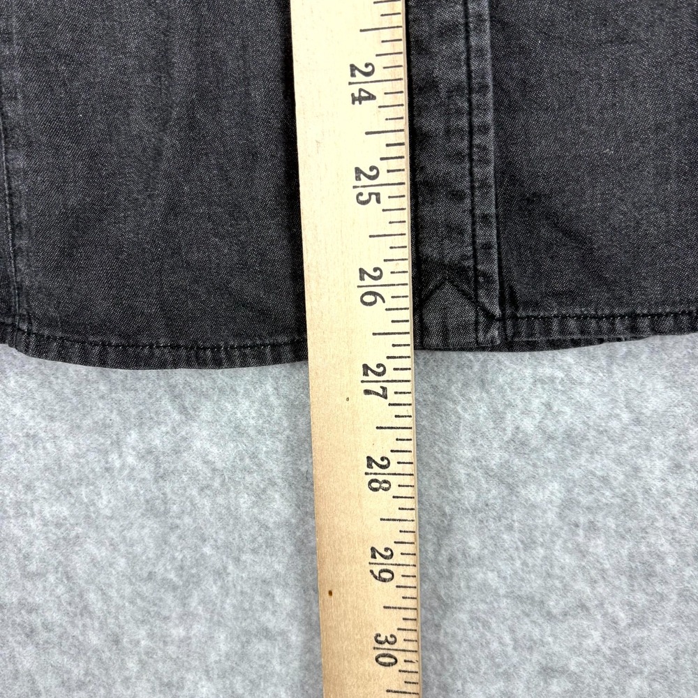 Chaps Shirt Womens XL Black Denim Cowgirl Western Pockets Long Sleeve Pearl Snap - Picture 4 of 8